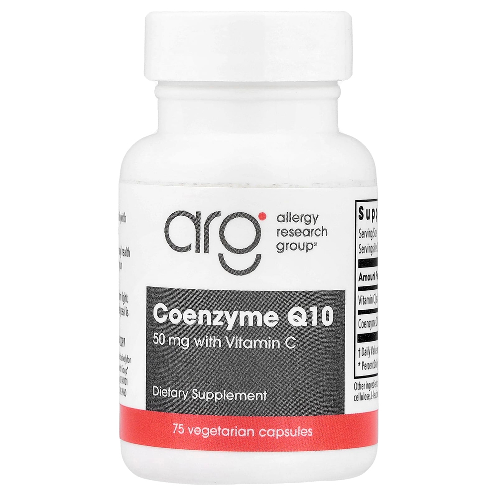 Allergy Research Group, коэнзим Q10 с витамином C, 75 вегетарианских капсул