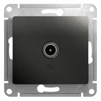 GLOSSA TV РОЗЕТКА оконечная 1дБ, механизм, АНТРАЦИТ