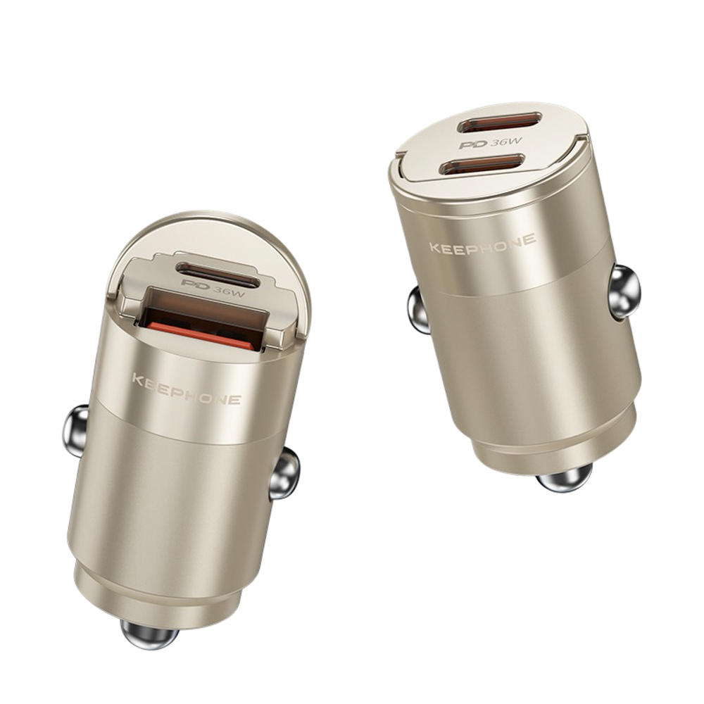Автомобильное заряд. устр. Keephone Carvolt 2C 36W золотой