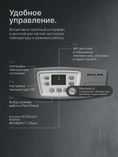 Газовый двухконтурный котел отопления Baxi Eco Life 24F кВт настенный 24 кВт