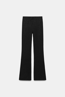 ZARA ЛЕГИНСЫ FLARE С БЛЕСТЯЩИМИ БУСИНАМИ, ЧЕРНЫЙ