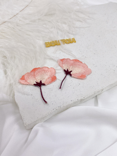 Термоаппликация персиковый цветок8
