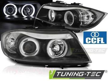 Передние фары Angel Eyes для BMW 3 E90 / E91 (05-08) CCFL Black