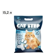 Наполнитель для кошачьего туалета впитывающий, силикагелевый CAT STEP Arctic Blue, 15,2 л