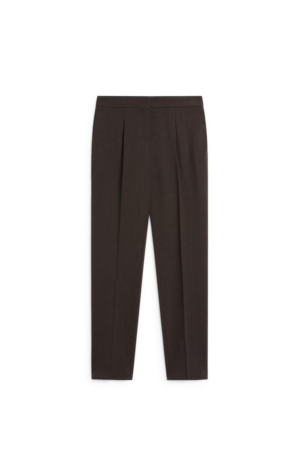 Massimo Dutti Брюки из смесовой шерсти, приталенный крой - Limited Edition, шоколадно-коричневый