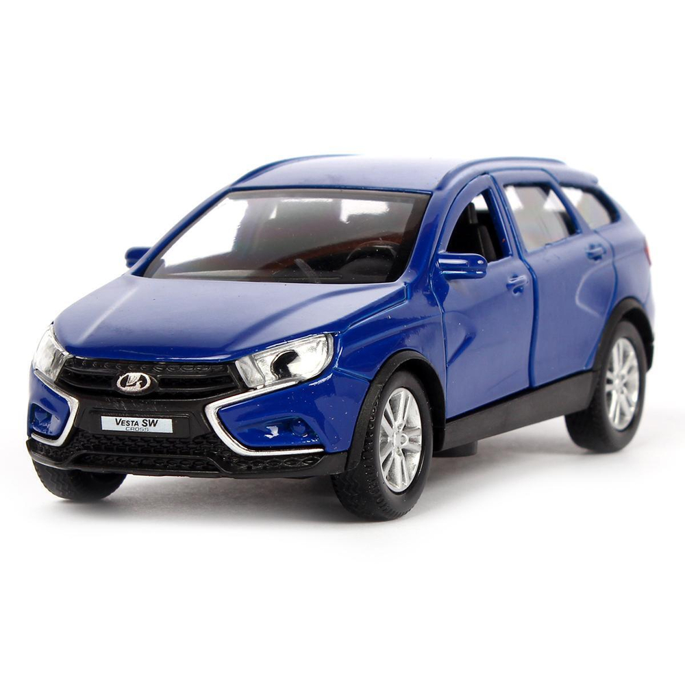 Модель ин. мет. "LADA Vesta SW Cross" 12см, двери, багаж, синий, коробка VESTA-CROSS-BU (Технопарк)