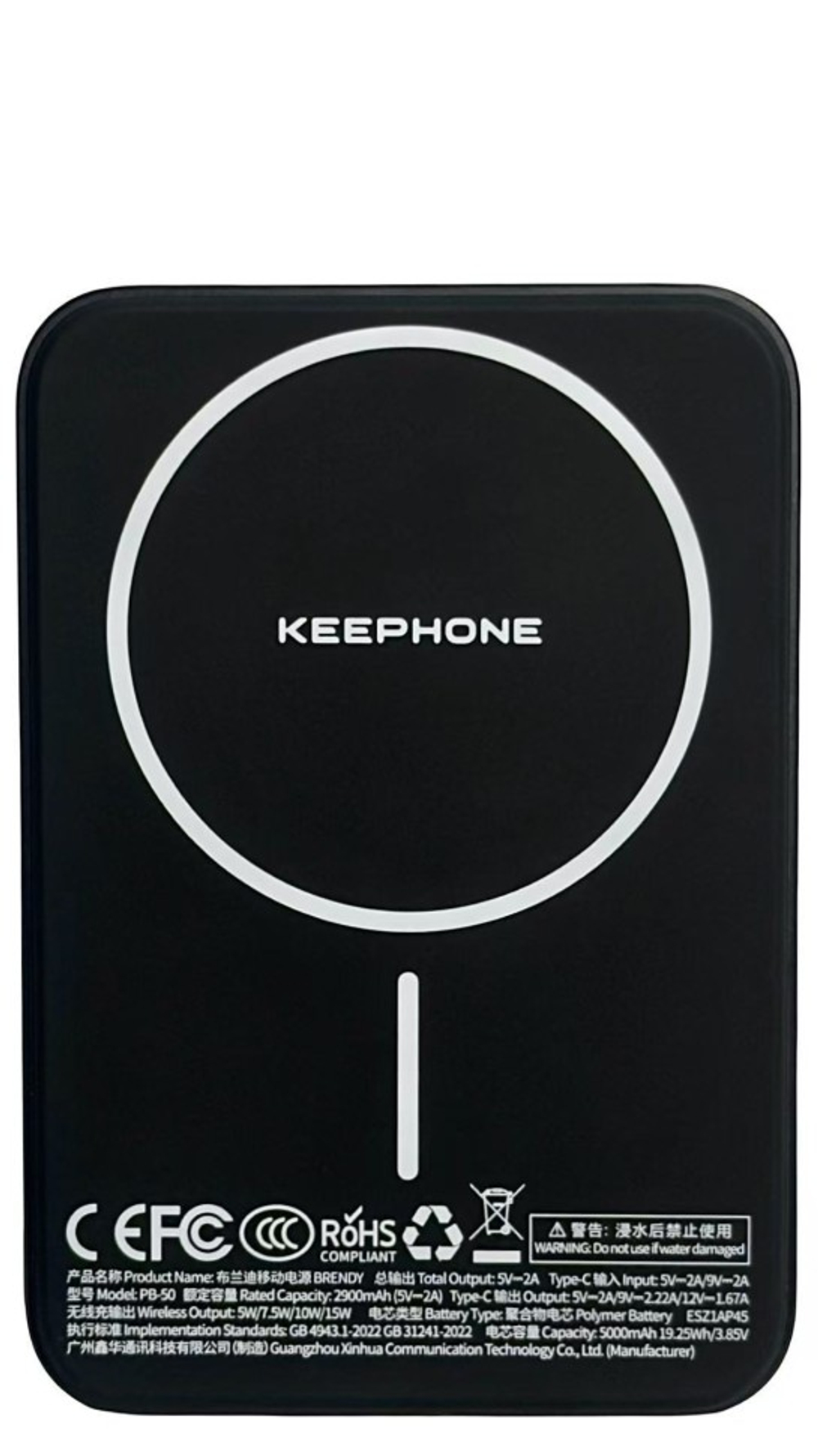 Powerbank магнитный с MagSafe Keephone Brendy Robin 5000mAh черный