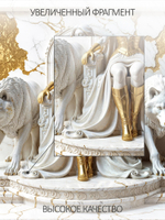Фотообои Флизелиновое моющиеся панно  3D девушка с волками