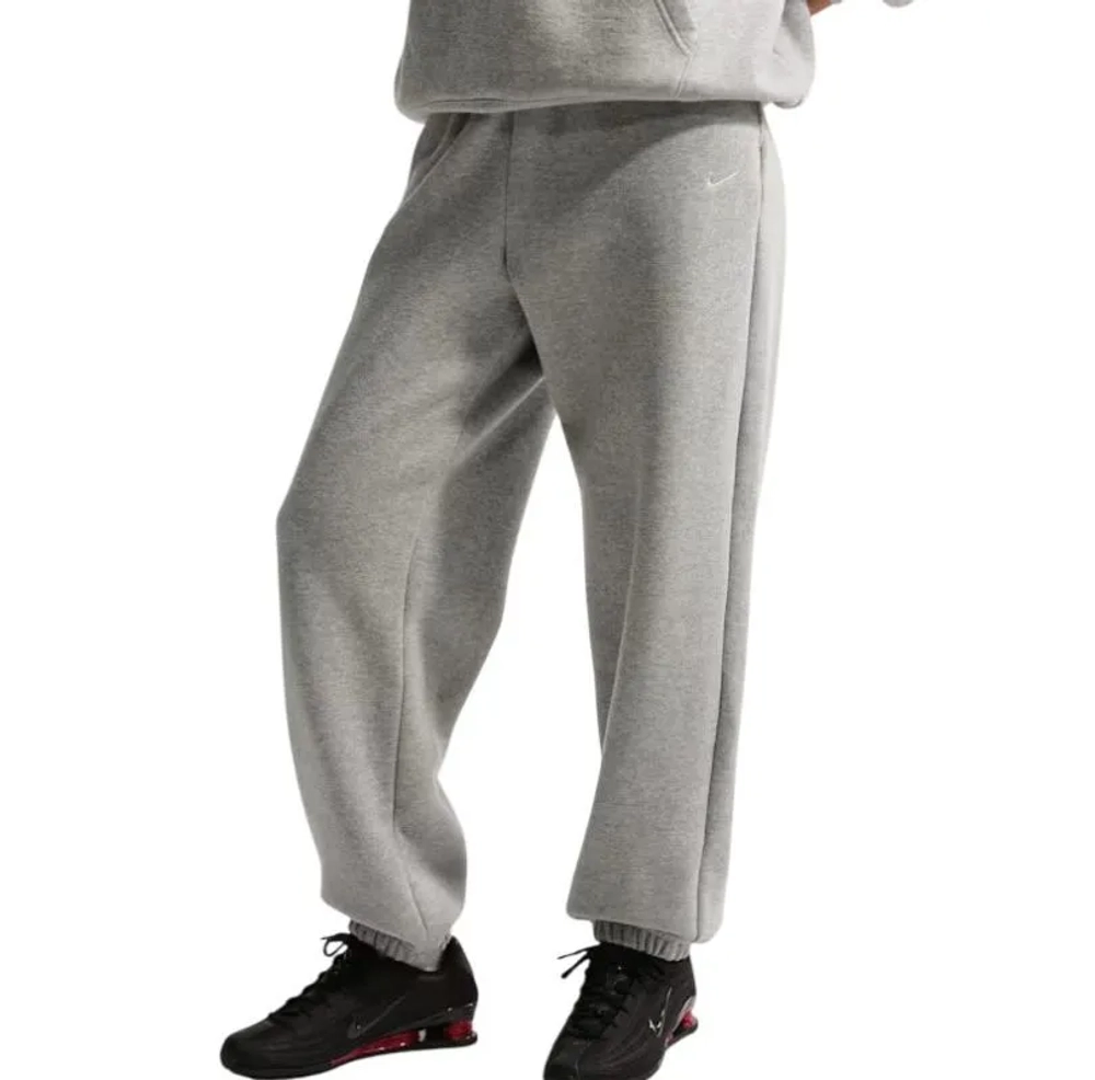 Женские теннисные брюки Nike Studio Fleece Medium Weight - dark grey heather/sail