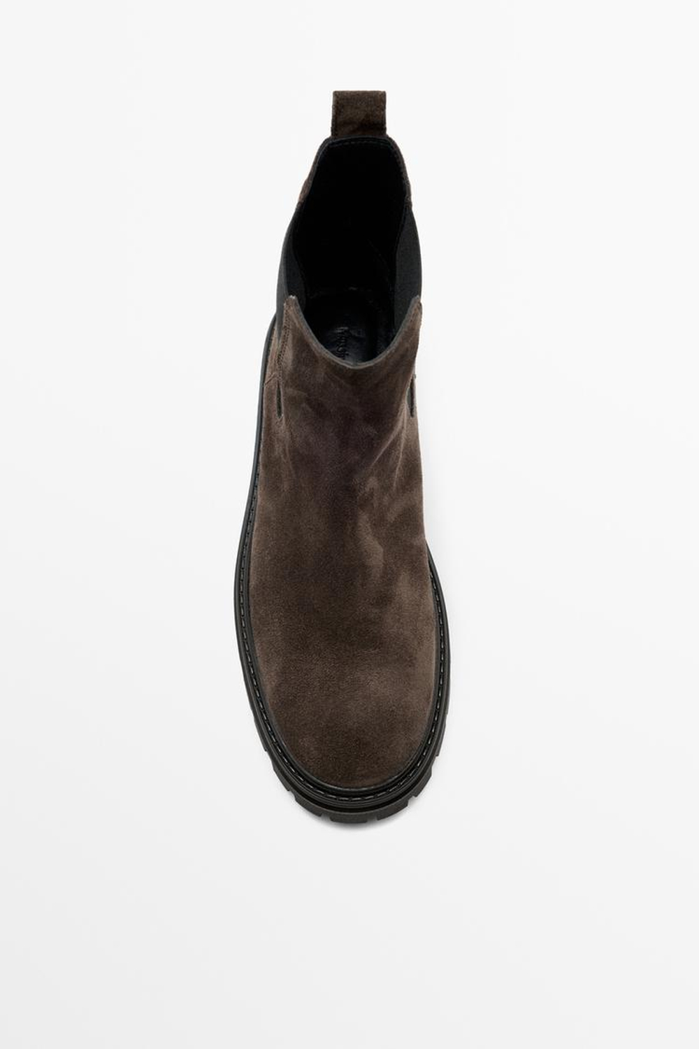 Massimo Dutti Ботинки челси на плоской рифленой подошве, коричневый