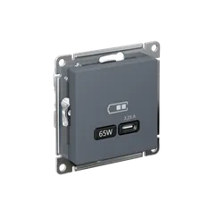 Розетка с USB C Systeme Electric AtlasDesign Грифель ATN000727