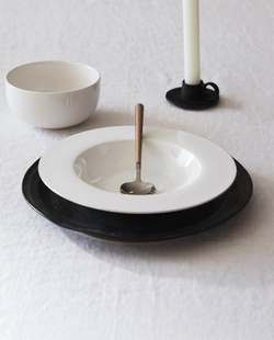 ZARA HOME СУПОВАЯ ТАРЕЛКА ИЗ КОСТЯНОГО ФАРФОРА С ОБОДКОМ