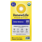 Renew Life, Пробиотики, Daily Balance, 60 вегетарианских капсул