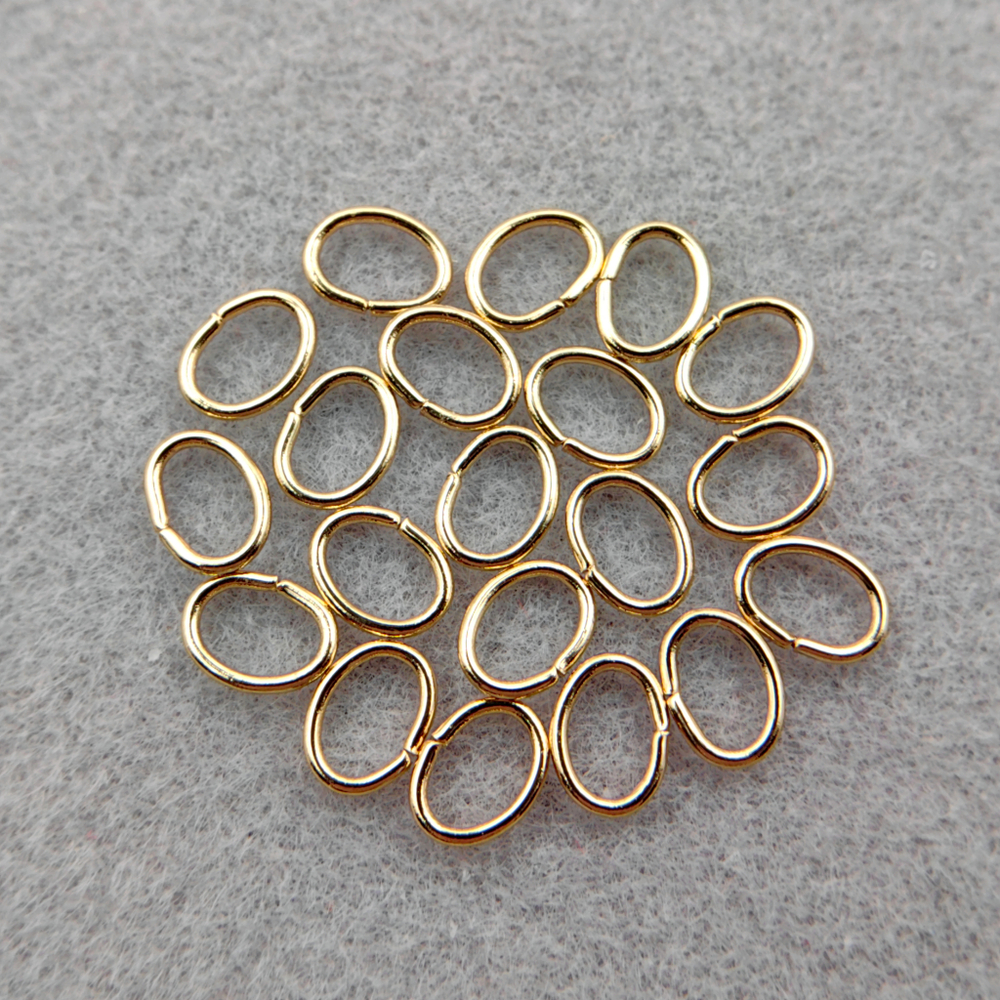Соединительные колечки овальные, нержавеющая сталь/золото 18k