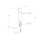 Смеситель для раковины TZAR 340401NM чёрный