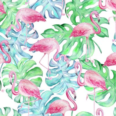 Фламинго в листьях