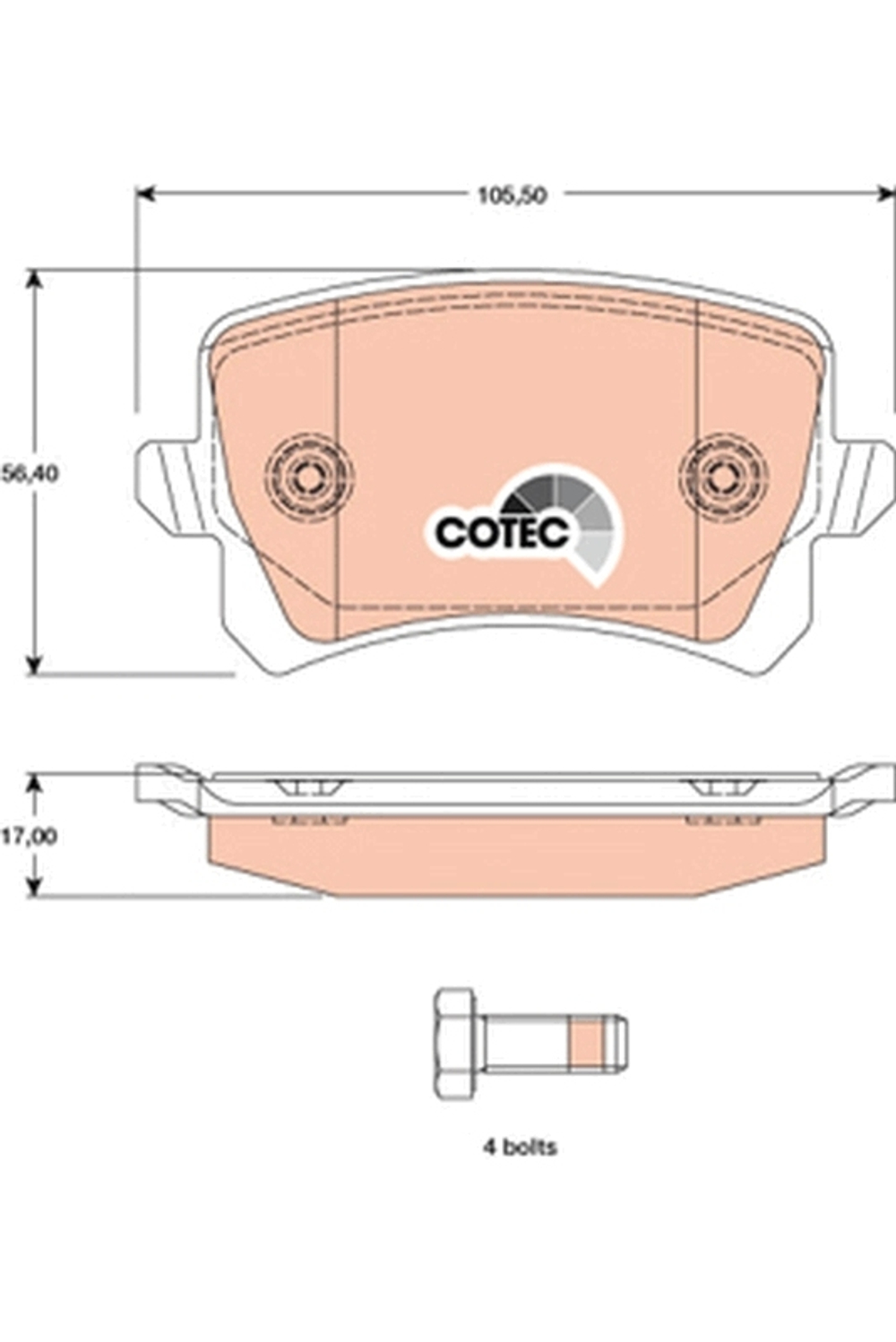 TRW - GDB1763-TRW - Brake Pad Set, disc brake