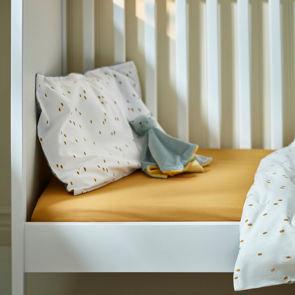 IKEA GULDVÄVARE  (ИКЕА ГУЛДВЭВАРЕ)  -  Простыня детская - тёмно-жёлтый/синий 60x120 см