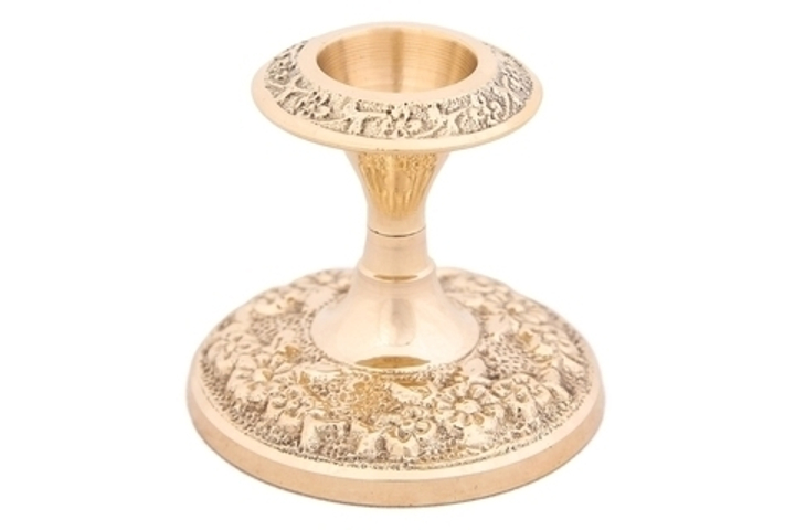 Подсвечник (полиш), латунь, d= 6,5 см, h= 6,5 см