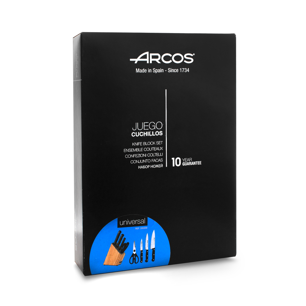 Набор кухонных ножей 3шт с ножниами в подставке Arcos Universal