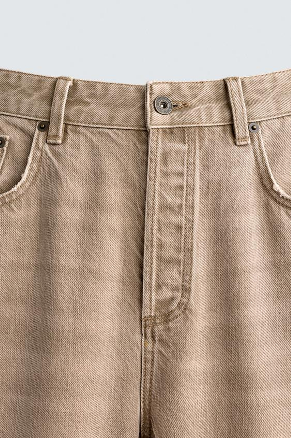 ZARA ДЖИНСЫ STRAIGHT ДЛИНОЙ ДО ЩИКОЛОТКИ, ЗЕМЛЯНОЙ