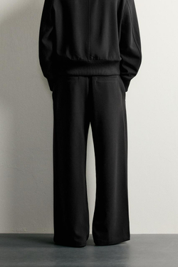 ZARA СТРУЯЩИЕСЯ БРЮКИ WIDE FIT, ЧЕРНЫЙ