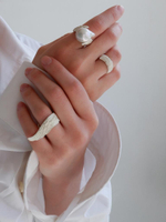 Кольцо-крыло белое — Caviar Jewellery, белый, фото 4