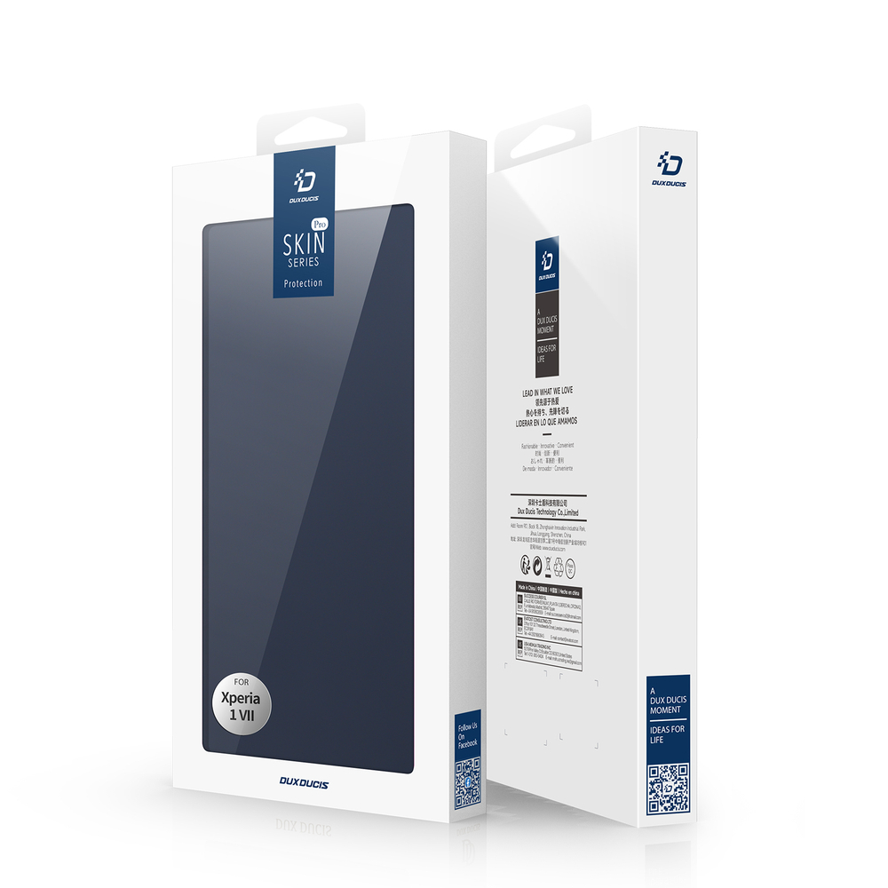 Чехол книжка из PU кожи синего цвета от Dux Ducis для смартфона Sony Xperia 1 VII (1-7), серия Skin Pro Series Case
