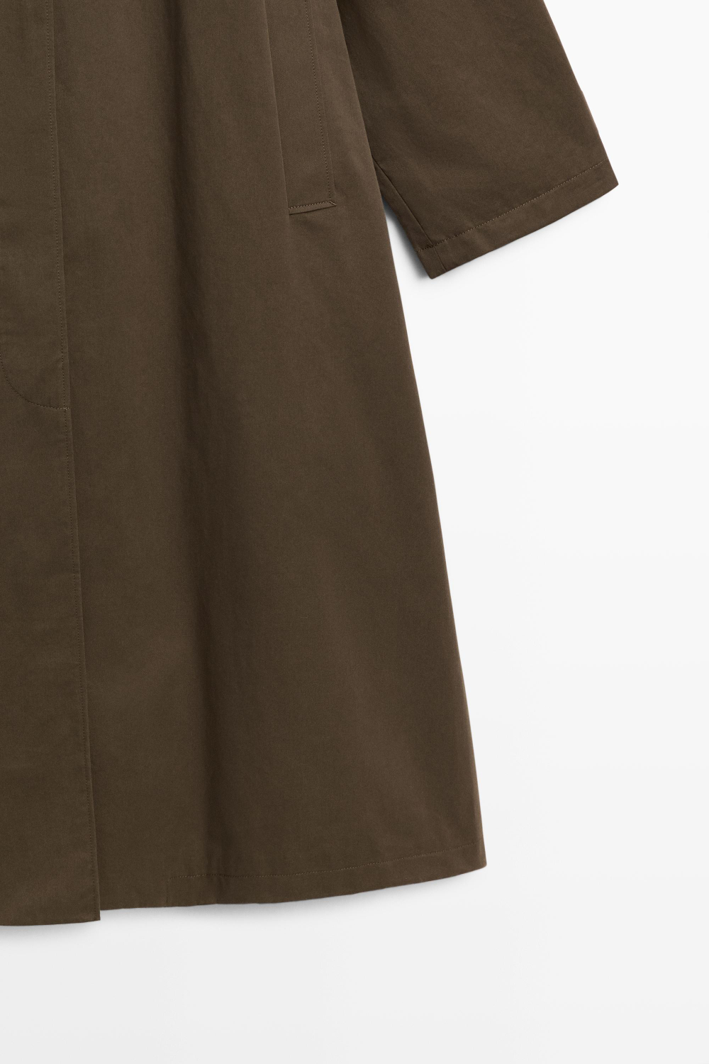 Massimo Dutti Тренч со съёмным капюшоном, хаки