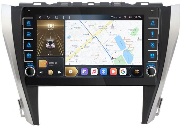 Магнитола для Toyota Camry 2014-2018 - Kuberg OL-1608 (кнопки и крутилки), Android 12, Быстрая, CarPlay, 4G SIM-слот