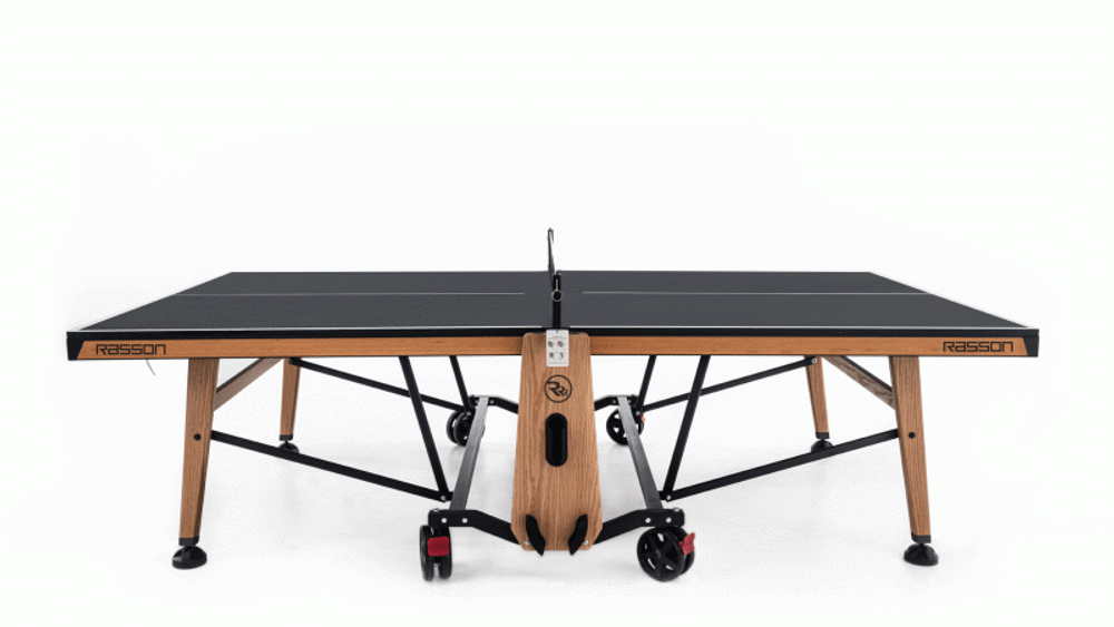 Теннисный стол складной для помещений "RASSON PREMIUM T03 Indoor" (274 х 152,5 х 76 см, натуральный дуб) с сеткой