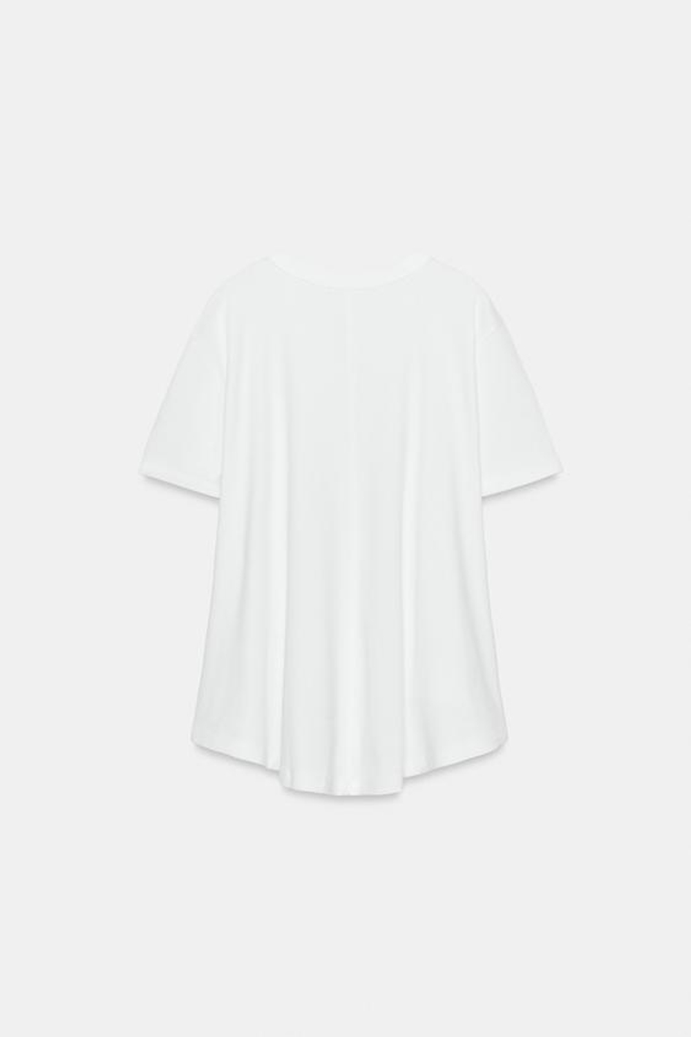 ZARA ФУТБОЛКА INTERLOCK С КАРМАНОМ, БЕЛЫЙ