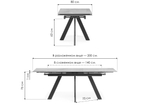Керамический стол Woodville Невис 140(200)х80х76 creto statuario cara polished, черный