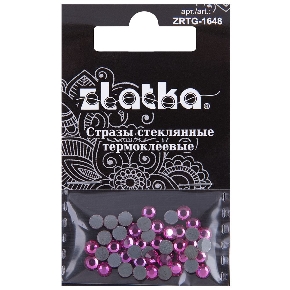 Стразы клеевые стекло 3.9 мм, 5х48 шт, SS16 №26 сиреневый (Amethyst), Zlatka ZRTG-1648