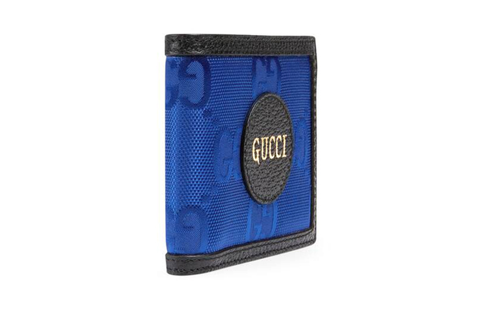 GUCCI Off The Grid Leather Wallet Men"s Blue/Black