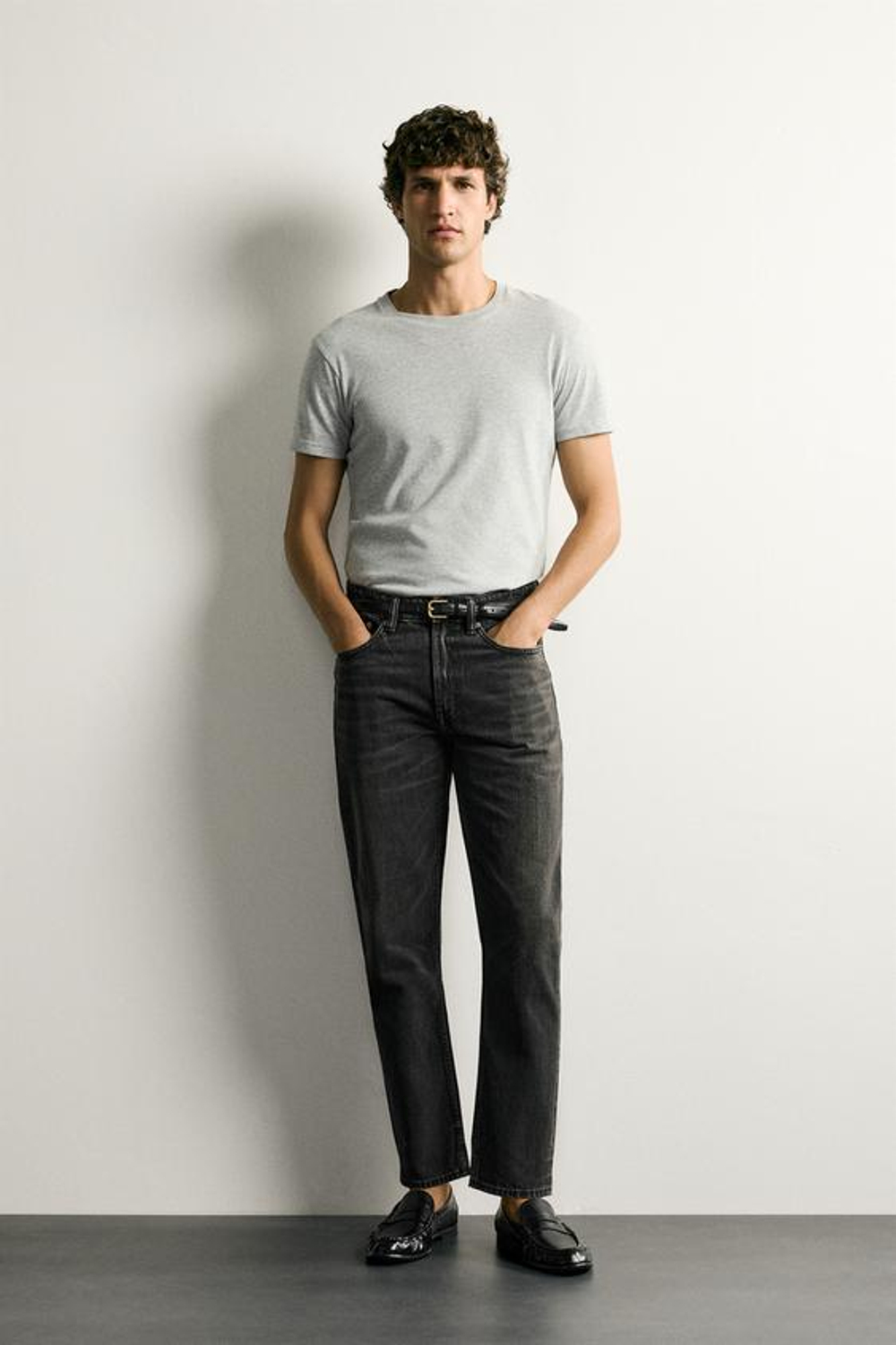 ZARA ДЖИНСЫ SLIM TAPERED, УГОЛЬНЫЙ