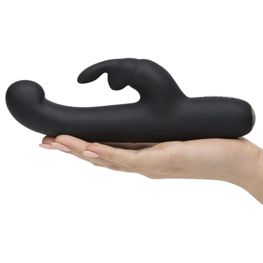 Чёрный вибратор Slimline G-Spot Rechargeable Rabbit Vibrator - 24,1 см. (Цвет: черный)