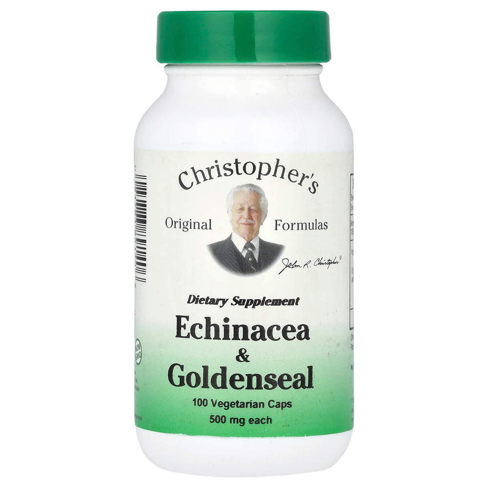 Christopher's Original Formulas, эхинацея и желтокорень, 100 вегетарианских капсул