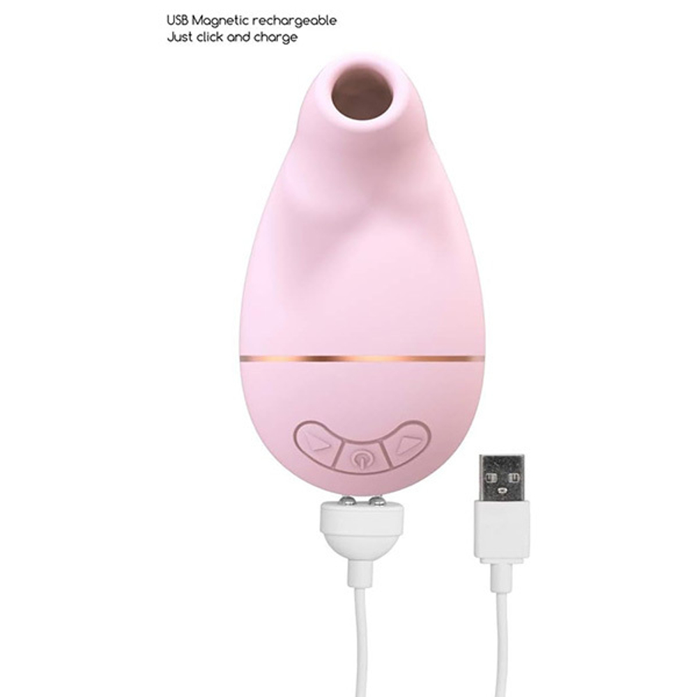 Розовый вакуум-волновой клиторальный стимулятор Irresistible Kissable Pink IRR002PNK