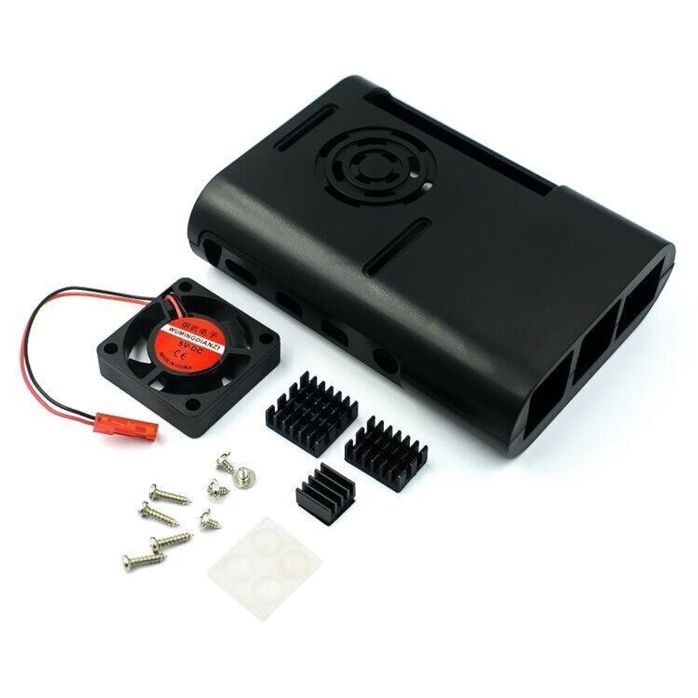 Черный пластиковый корпус для Raspberry Pi 4b