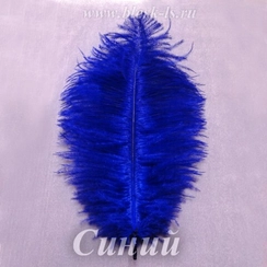 Перо страуса 20-25 см, Синий