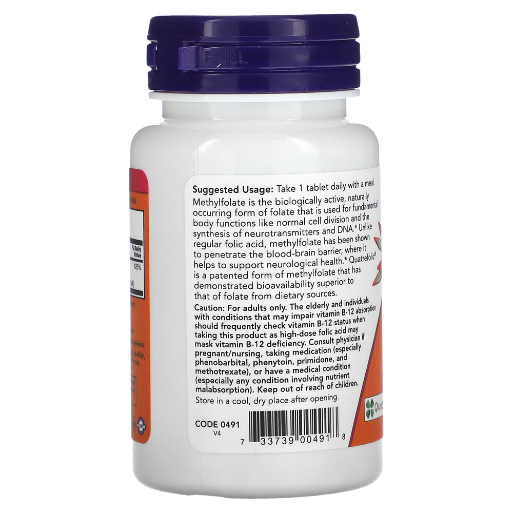 NOW Foods, метилфолат, 1000 мкг, 90 таблеток
