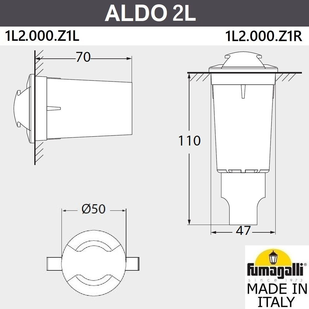 Тротуарный светильник Fumagalli ALDO 1L2.000.000.LXZ1L
