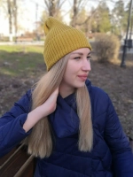 Шапка женская вязаная шерстянная
