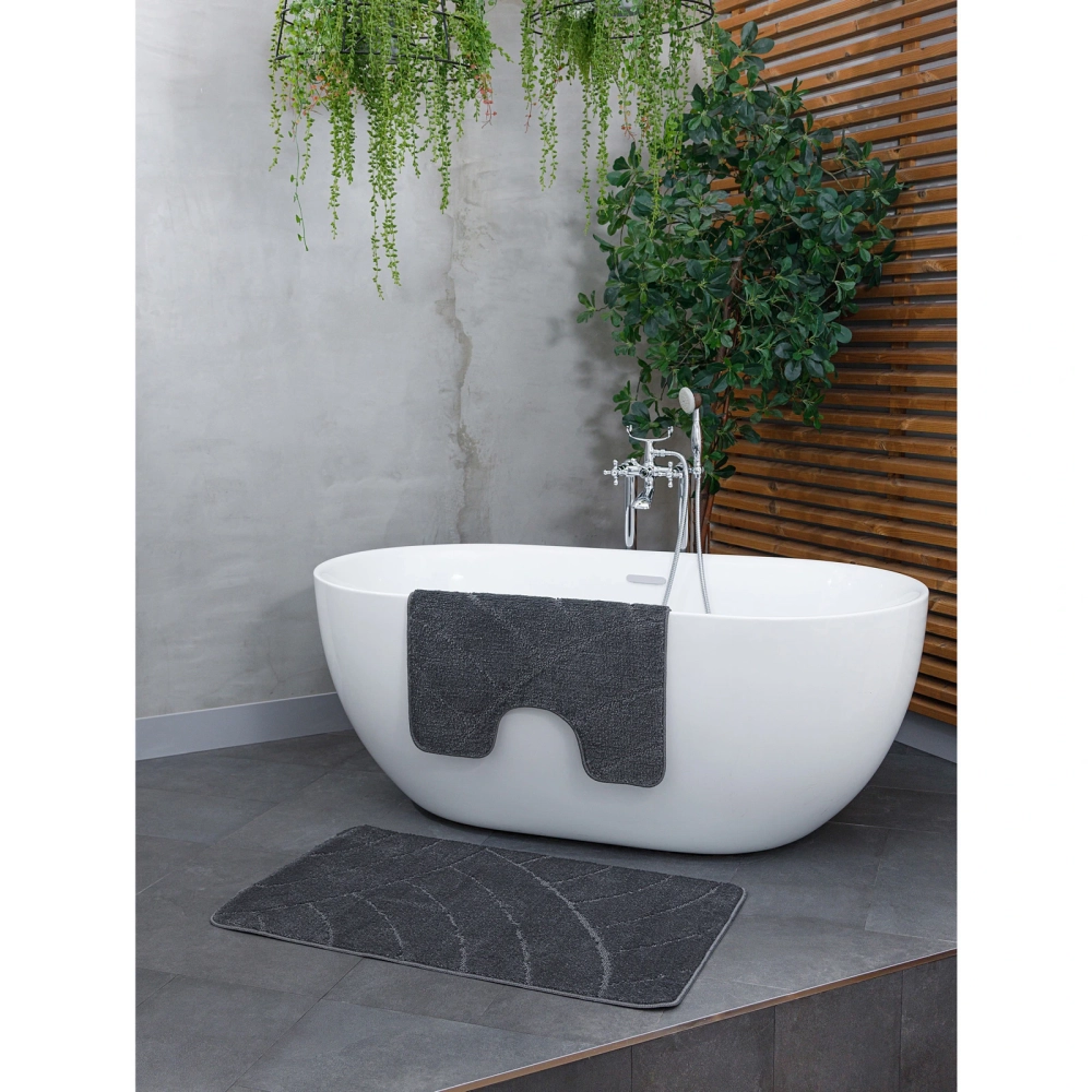 Комплект ковриков для ванной и туалета My Crystal серия Gold 60*100 и 50*60 Радуга,антрацит