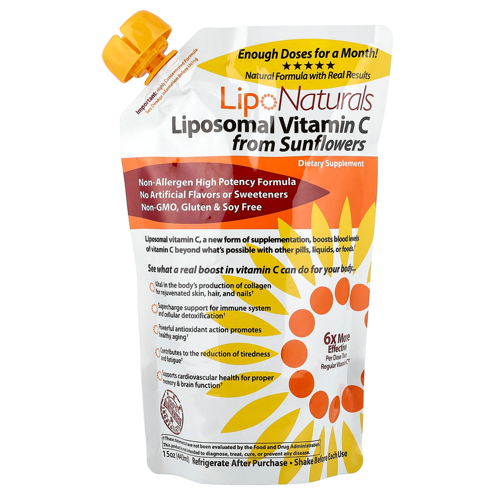 Lipo Naturals, Липосомальный витамин C из подсолнечника, 443 мл (15 унций)