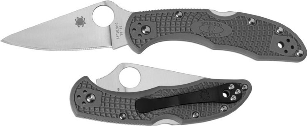 Нож складной Spyderco C11FPGY Delica 4 Flat Ground Gray