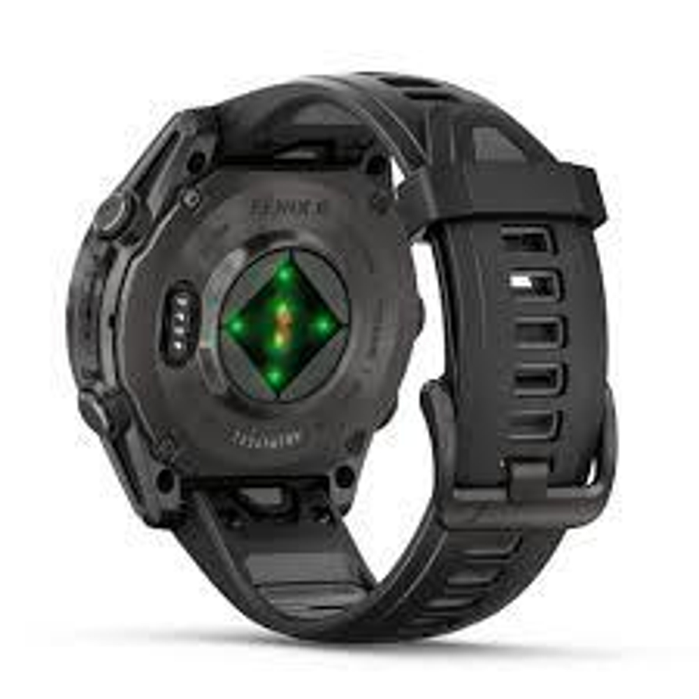 Смарт-часы Garmin Fenix 8 Amoled 43 мм Sapphire Carbon Grey Titanium, черно-серый браслет, 010-02903-21