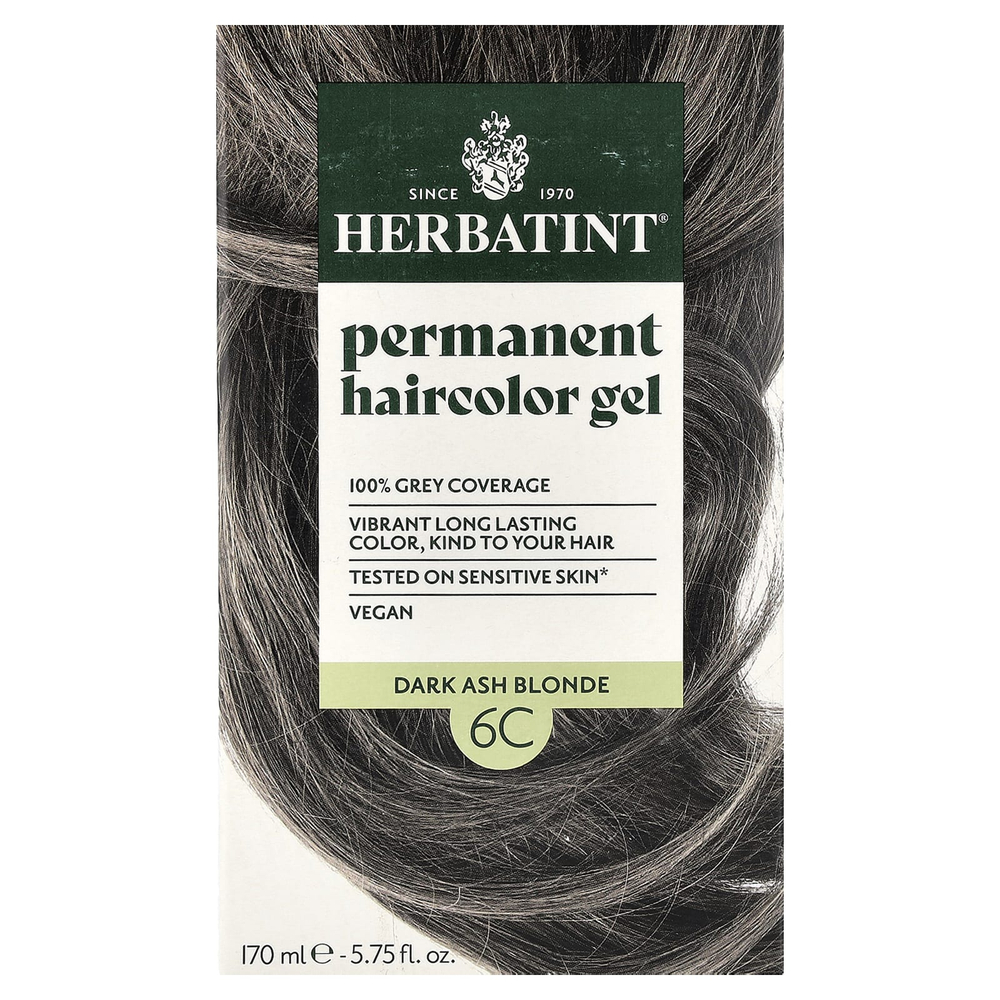 Herbatint, Стойкая гель-краска для волос, 6C, темно-пепельный блонд, 170 мл (5,75 жидк. унц.)