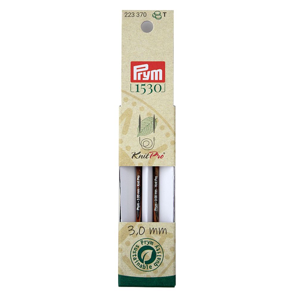 Спицы съемные длинные ⌀3.0 мм, 8.7 см, 2 шт, Prym Natural 223370